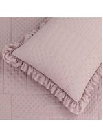 Kit cobre leito colcha maison king c/ babado percal 300 fios 3 peças - roxo malva