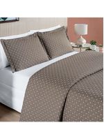 Kit cobre leito colcha vênus king dupla face micropercal 200 fios liso 3 peças - bege