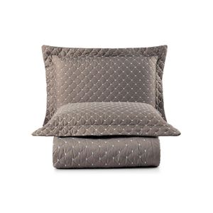 Kit cobre leito colcha vênus king dupla face micropercal 200 fios liso 3 peças - bege