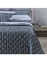 Kit cobre leito colcha garland queen 100% algodão 400 fios acetinado bordado 5 peças - cinza escuro