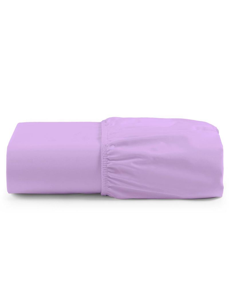 Lençol unique avulso de baixo queen com elástico micro percal 400 fios - lilás