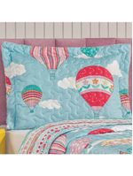 Kit cobre leito colcha solteiro infantil fantasy dupla face microfibra 2 peças - balão - rosa