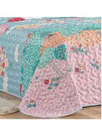 Kit cobre leito colcha solteiro infantil fantasy dupla face microfibra 2 peças - balão - rosa