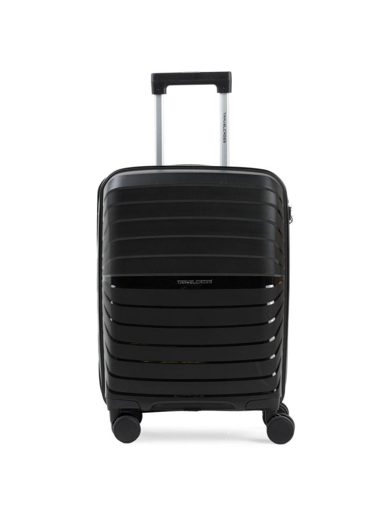 Mala de viagem pequena 10 kg polipropileno 4 rodas rover preta