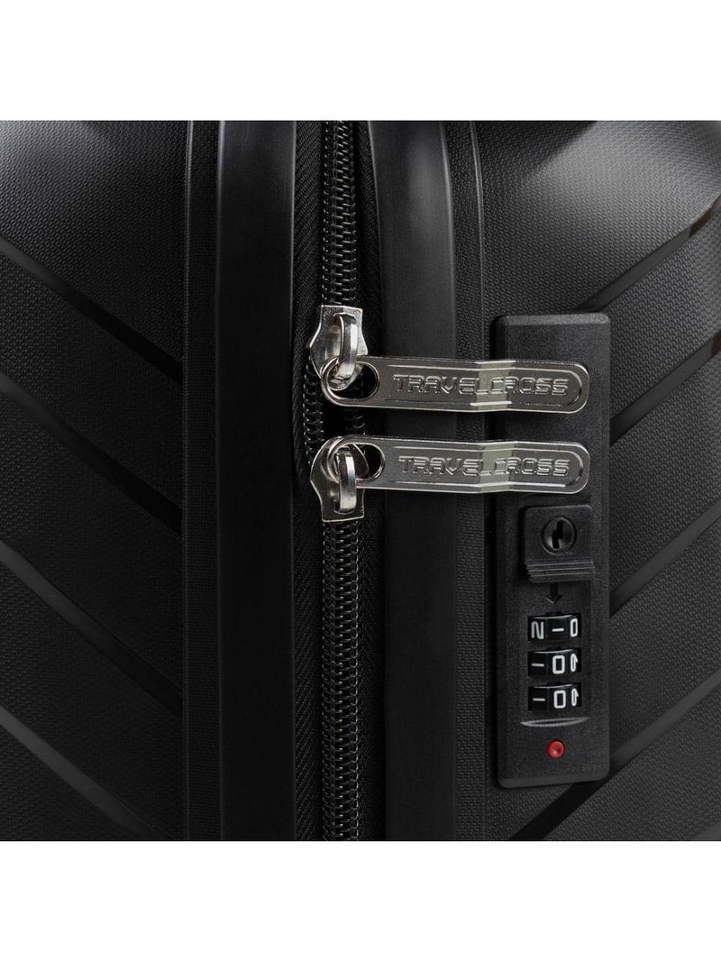 Mala de viagem pequena 10 kg polipropileno 4 rodas rover preta