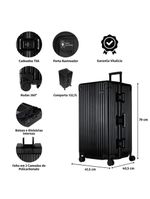 Mala de viagem grande ultra ampla policarbonato 4 rodas kyoto trunk prata