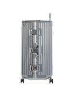 Mala de viagem grande ultra ampla policarbonato 4 rodas kyoto trunk prata