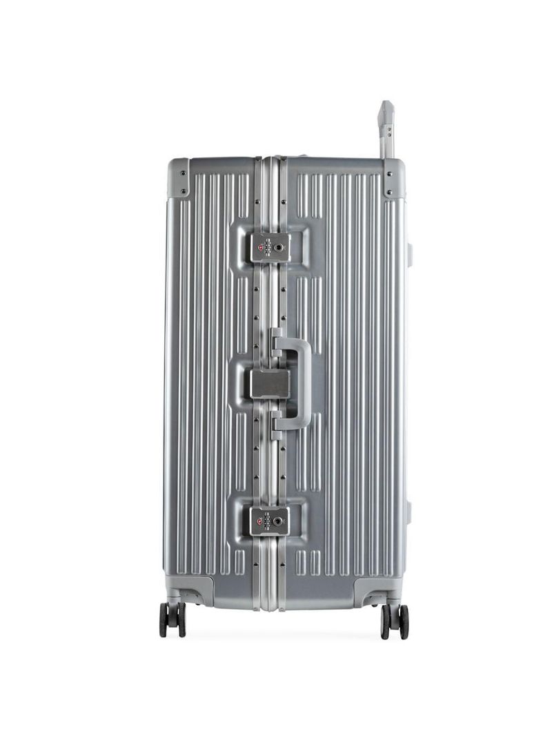 Mala de viagem grande ultra ampla policarbonato 4 rodas kyoto trunk prata