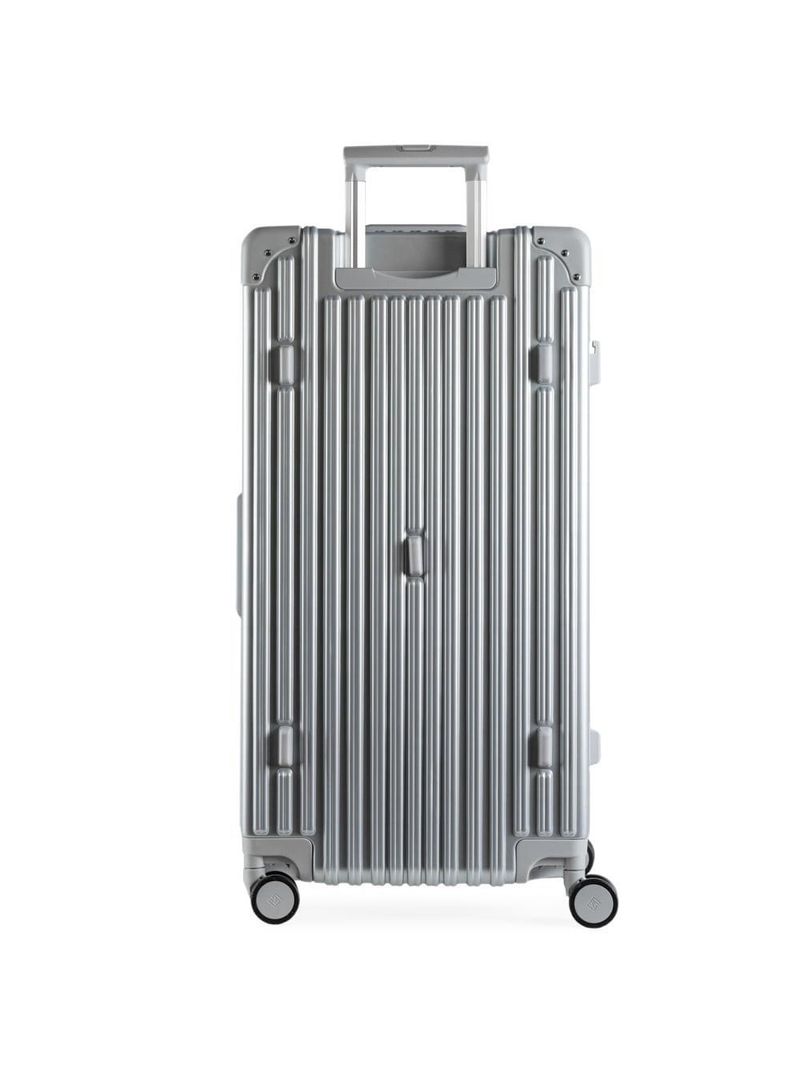 Mala de viagem grande ultra ampla policarbonato 4 rodas kyoto trunk prata