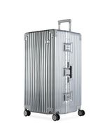 Mala de viagem grande ultra ampla policarbonato 4 rodas kyoto trunk prata