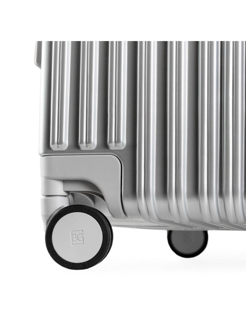 Mala de viagem grande ultra ampla policarbonato 4 rodas kyoto trunk prata