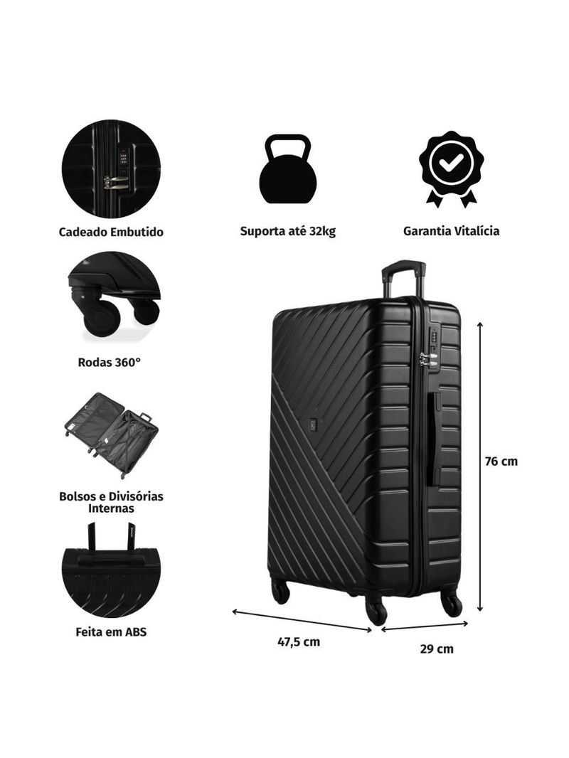 Mala grande abs 4 rodas detroit preta ii