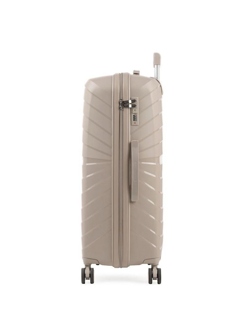 Mala de viagem grande 32 kg polipropileno 4 rodas rover off white