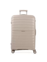 Mala de viagem grande 32 kg polipropileno 4 rodas rover off white
