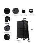 Mala de viagem grande 32 kg polipropileno 4 rodas rover off white