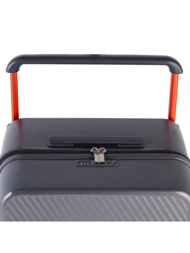 Mala de viagem grande 32 kg policarbonato 4 rodas bahamas trunk cinza escuro