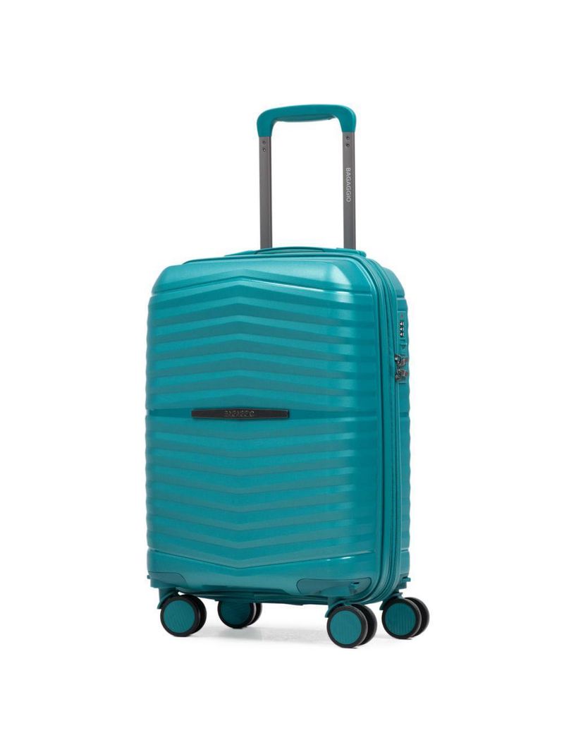 Mala de bordo de polipropileno 4 rodas hong kong verde