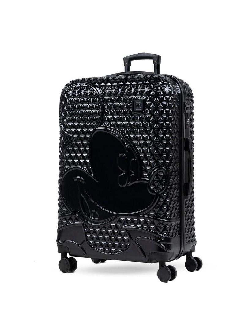Mala de viagem grande 32 kg abs 4 rodas mickey epcot preta