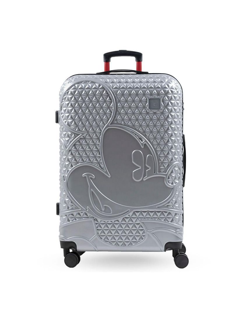 Mala de viagem grande 32 kg abs 4 rodas mickey epcot prata