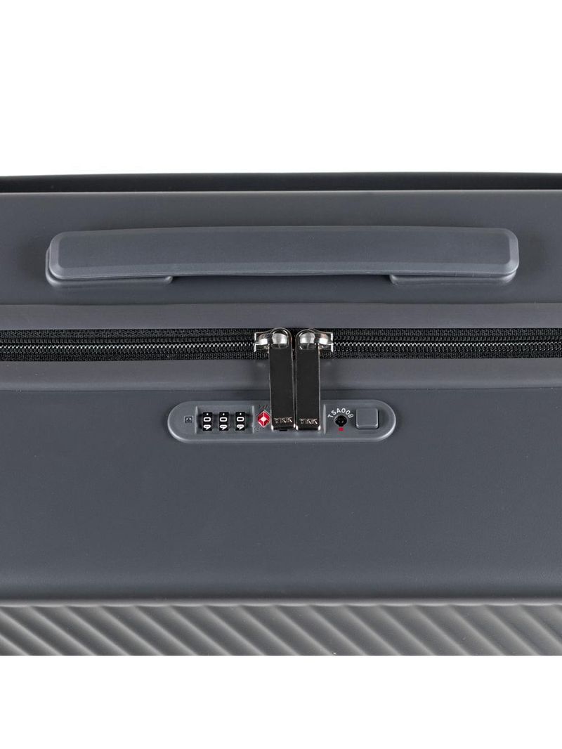 Mala de bordo policarbonato 4 rodas bahamas cinza escuro