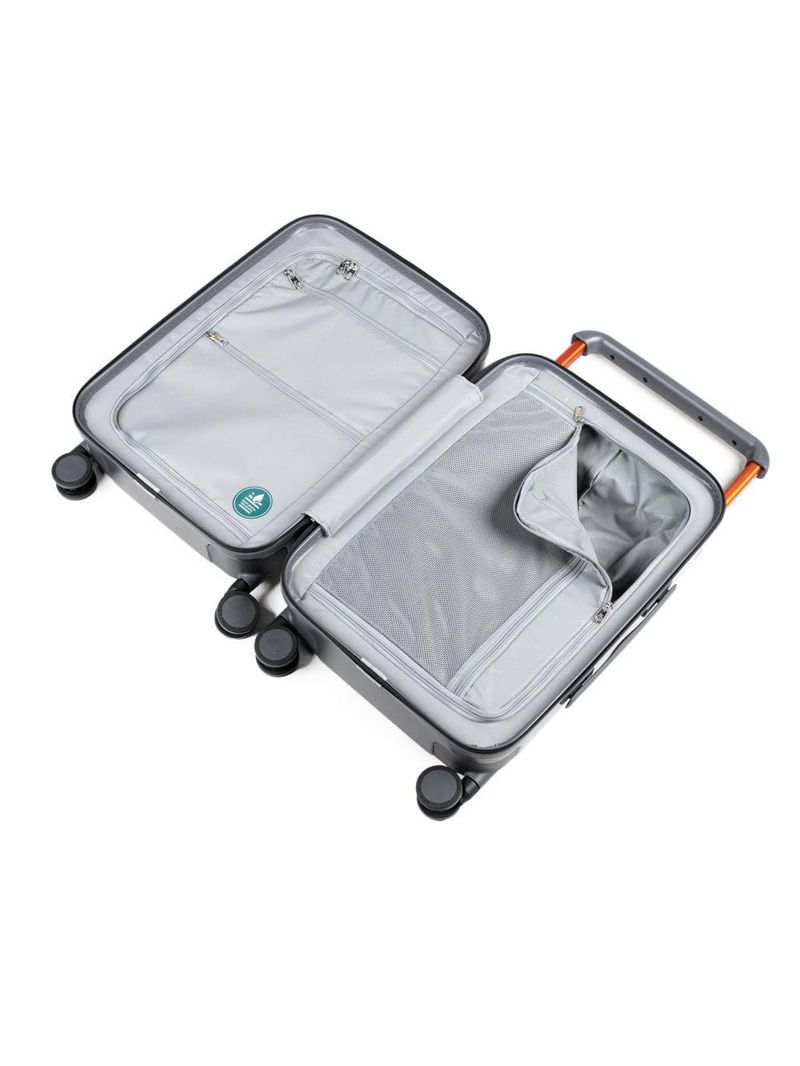 Mala de bordo policarbonato 4 rodas bahamas cinza escuro