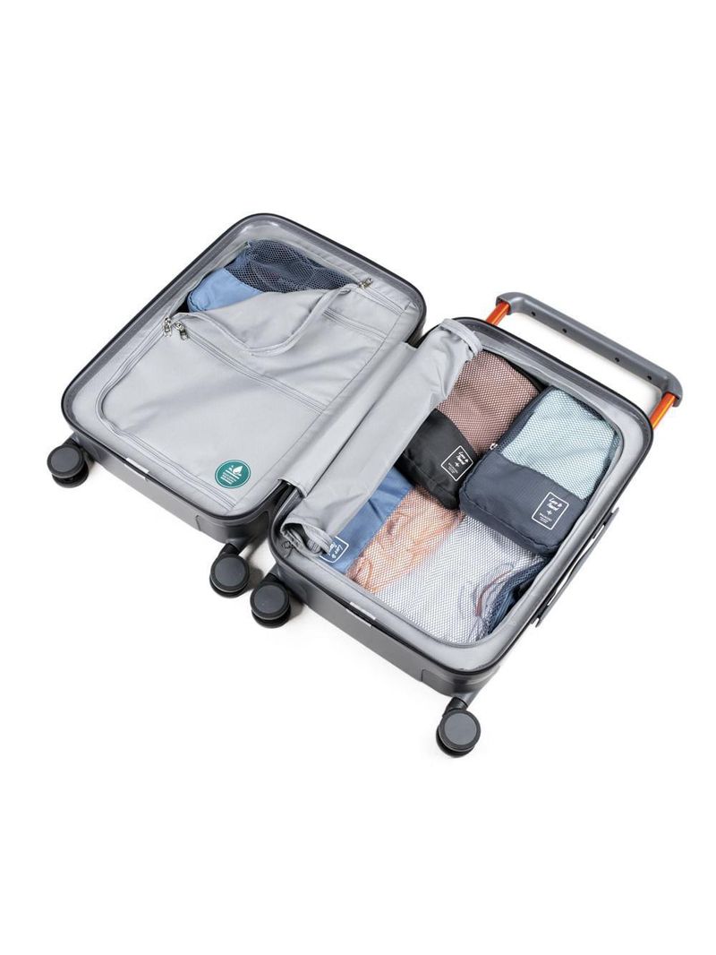 Mala de bordo policarbonato 4 rodas bahamas cinza escuro