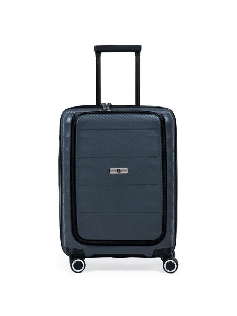 Mala de bordo polipropileno 4 rodas swissone genebra cinza