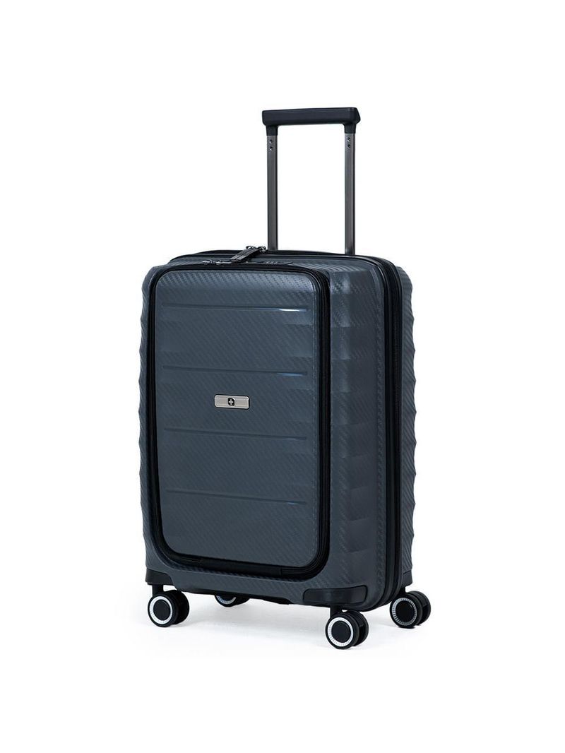 Mala de bordo polipropileno 4 rodas swissone genebra cinza