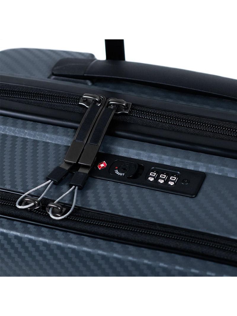 Mala de bordo polipropileno 4 rodas swissone genebra cinza