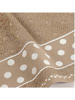 Jogo de banho meggy poá bolinhas toalhas macias 100% algodão 5 peças bege e pérola