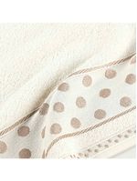 Jogo de banho meggy poá bolinhas toalhas macias 100% algodão 5 peças bege e pérola