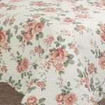 Kit cobre leito colcha mix queen estampado dupla face floral 3 peças - débora