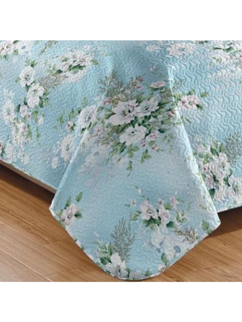 Kit cobre leito colcha mix queen estampado dupla face floral 3 peças - yasmin