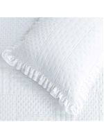 Kit cobre leito colcha maison queen c/ babado percal 300 fios 3 peças - branco