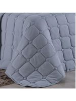 Kit cobre leito colcha livorno solteiro acolchoado fofo macio malha 100% algodão 2 peças - cinza