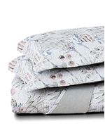 Kit cobre leito colcha maris queen estampado dupla face percalle 200 fios 3 peças protea cinza