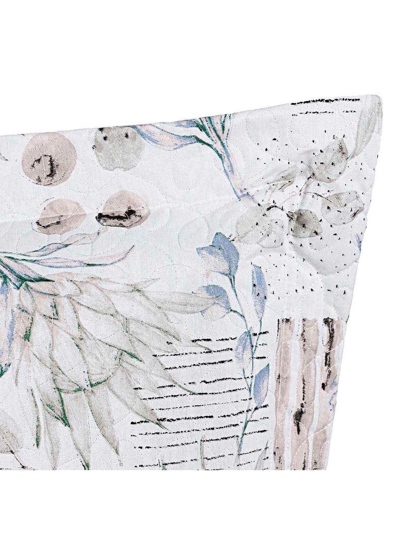 Kit cobre leito colcha maris queen estampado dupla face percalle 200 fios 3 peças protea cinza