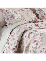 Kit cobre leito colcha mix queen estampado dupla face floral 3 peças - isabela