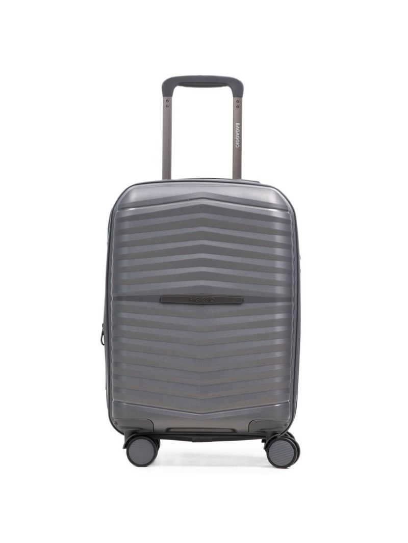 Mala de bordo de polipropileno 4 rodas hong kong cinza