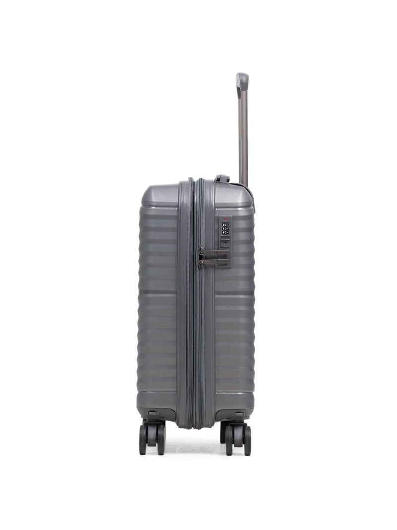 Mala de bordo de polipropileno 4 rodas hong kong cinza