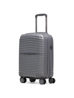 Mala de bordo de polipropileno 4 rodas hong kong cinza