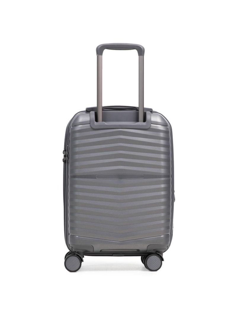 Mala de bordo de polipropileno 4 rodas hong kong cinza