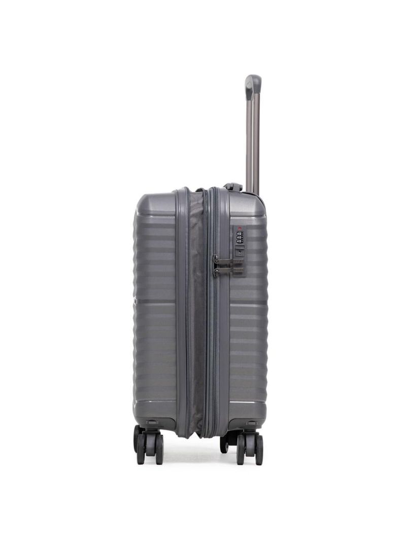 Mala de bordo de polipropileno 4 rodas hong kong cinza