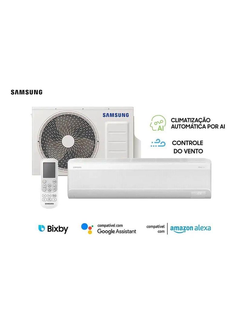 Ar Condicionado Hi Wall Samsung WindFree Connect AI Inverter 18000 BTUs Frio 220V R-32