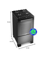 Fogão Itatiaia Itamaster 4 Bocas Preto/Reflecta Bivolt