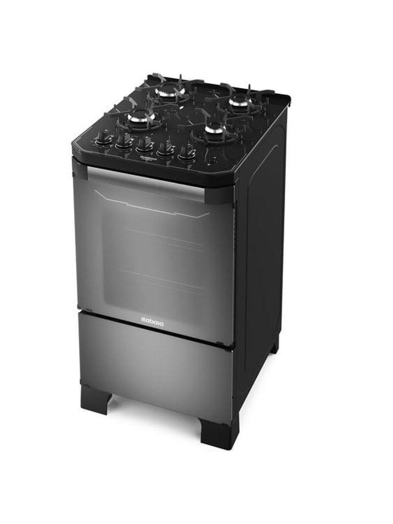 Fogão Itatiaia Itamaster 4 Bocas Preto/Reflecta Bivolt