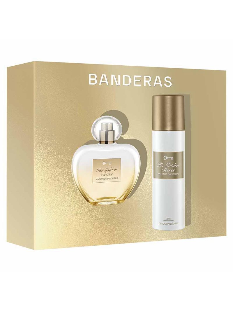Coffret banderas her golden secret kit - perfume feminino + desodorante spray