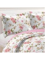 Kit cobre leito colcha mix king estampado dupla face floral 3 peças - nádia