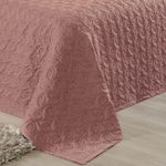 Kit cobre leito colcha desirée casal bordado micropercal 200 fios 3 peças - rosê