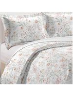 Kit cobre leito colcha mix queen estampado dupla face floral 3 peças - joice
